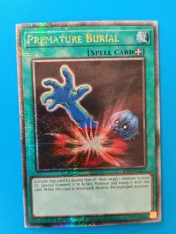 Near Mint Yugioh Premature Burial - RA03-EN103 - Quarter Century Secret Rare - Image 1