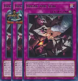 Yugioh! 3x Break the Seal MZTM-EN043 Rare 1st Ed NM - Image 1