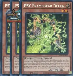 Yugioh! 3x PSY-Framegear Delta RA05-EN007 Secret Rare 1st Ed NM - Image 1