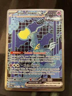 Iron Crown ex 158/131 Sv: Prismatic Evolutions Holo Pokemon Card Full Art - Image 1