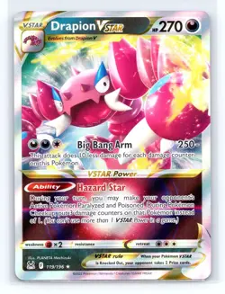 Pokemon TCG Drapion VSTAR 119/196 Swsh11 Lost Origin Holo Rare - Image 1