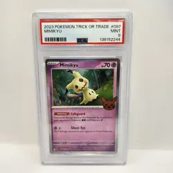 Pokemon Trick Or Trade Mimikyu 2023 PSA 9 Mint Stamped Holo - Image 1