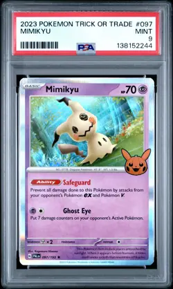 Pokemon Trick Or Trade Mimikyu 2023 PSA 9 Mint Stamped Holo - Image 3