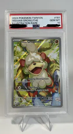 Hisuian Growlithe PSA 10 2024 Pokemon Twilight Masquerade #181 - Image 1