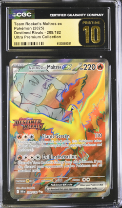 Pokemon Team Rocket's Moltres ex 208/182 STAMPED Destined Rivals CGC 10 PRISTINE - Image 1