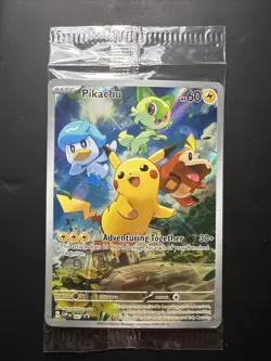 Pokemon TCG Pikachu 027 Scarlet & Violet Black Star Promo SEALED Holo - Image 1