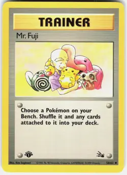 Mr. Fuji 58/62 Uncommon Fossil Pokemon 1st Edition LP - Image 1