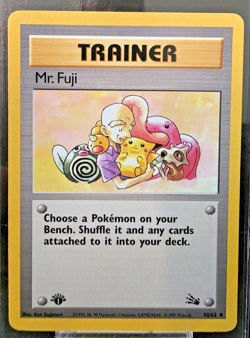 Pokemon TCG Trainer Mr. Fuji #58/62 Non-Holo 1st Edition NM - Image 1