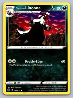 Pokemon TCG Champion's Path Galarian Linoone 36/73 - Image 1