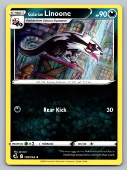 Pokemon TCG SWSH08: Fusion Strike Galarian Linoone 160/264 - Image 1