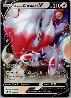 Hisuian Zoroark V 146/196 SWSH11: Lost Origin Pokemon TCG Ultra Rare NM - Image 1