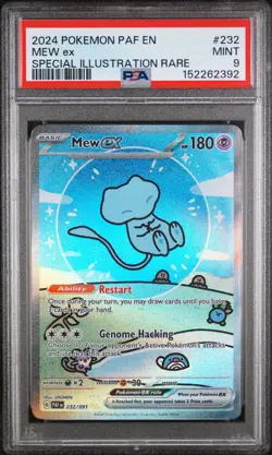 2024 POKEMON PAF EN-PALDEAN FATES SPECIAL ILLUSTRATION RARE #232 MEW EX PSA 9 - Image 1