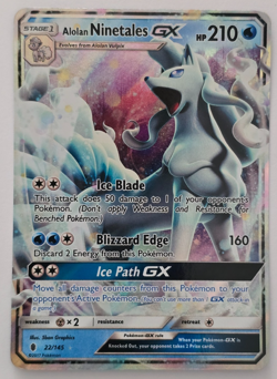 Alolan Ninetales GX 22/145 Guardians Rising Ultra Rare Pokemon - Image 1