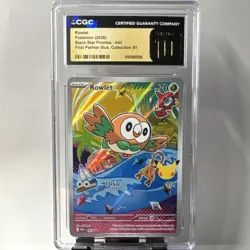 Pokemon Rowlet Black Star Promos 043 Holo Promo CGC 10 English - Image 1