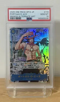 PSA 10 One Piece Portgas.D.Ace Manga SEC OP13-119 Carrying On His Will JPN - Image 1