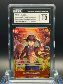 CGC 10 GEM MINT 💎 - Monkey.D.Luffy (Treasure Booster) ST10-006 One Piece Promo - Image 1