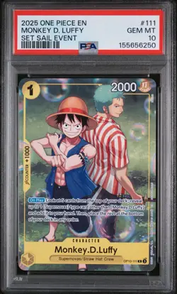 PSA 10 Monkey.D.Luffy (Learn Together Deck Set - Set Sail Event) OP10-111 - Image 1
