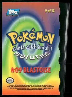 Blastoise Die-Cut Blue Logo #9 Topps Trading Cards Pokemon Lightly Played - Image 2