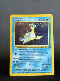 Pokemon Lapras Fossil Holo Rare Card 10/62 Basic HP 80 1999 English - Image 1