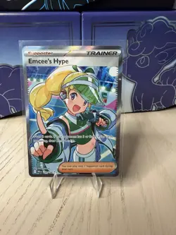 Emcee's Hype Full Art Trainer Sv10: Destined Rivals Ultra Rare Holo Card 220/182 - Image 1