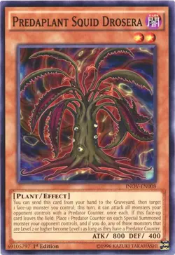 Predaplant Squid Drosera INOV-EN008 Invasion Vengeance Yu-Gi-Oh 1st Edition NM/M - Image 1