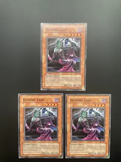 Yugioh Vampire Lady AST-013 Common 1st Edition LP/MP X3 - Image 1