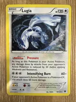 Lugia - 78/124 - Pokemon Fates Collide XY Cracked Holo Rare Card LP - Image 1