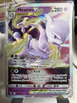 Pokemon Go Mewtwo VSTAR Holo Ultra Rare TCG Card 031/078 NM/M Condition - Image 1
