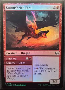 MTG Tarkir Dragonstorm Stormshriek Feral Foil (Common) - Image 1