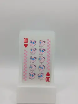 1998 POKEMON PIPIPI ADVENTURE PLAYING CARDS Jigglypuff 10 of Hearts - Image 1