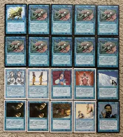 MTG Vintage Blue 20 Card Lot Seasinger Dandan Clone Djinn Old Border Cards LP - Image 1