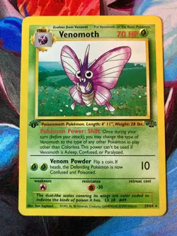 Venomoth 1st edition Jungle 29/64 Pokemon Card Rare LP - Image 2