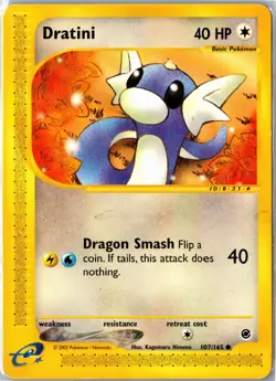 Pokemon Card - Dratini 107/165 Expedition Base Set Common Heavily Played - Image 1