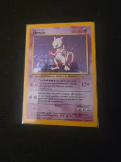 Pokemon 1999 1. Edition Base Set Mewtu-Mewtwo Holo 10/102 Rare - Image 1