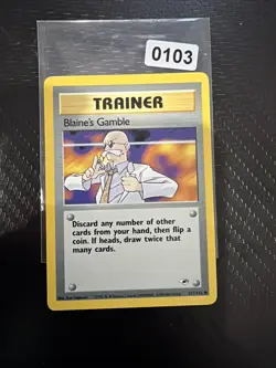 BLAINE'S GAMBLE 121/132 GYM HEROES ENG CARTA POKEMON NM - Image 1