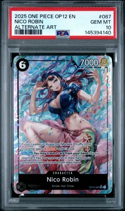 2025 ONE PIECE OP12-LEGACY OF THE MASTER ALTERNATE ART #087 NICO ROBIN PSA 10 - Image 1