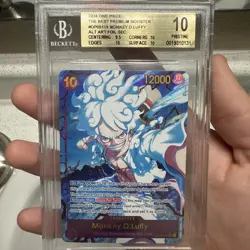 One Piece CCG Monkey.D.Luffy PRB01 Alt Art Foil SEC OP05-119 BGS 10 low pop - Image 1
