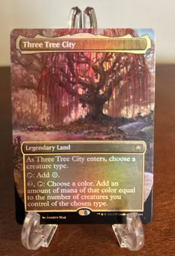 MTG BLB Three Tree City Autumn (Borderless) 0339 Near Mint Foil​​ Bloomburrow NM - Image 1