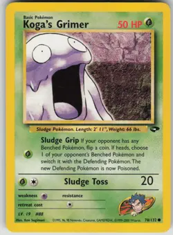Pokemon TCG Koga's Grimer Common Gym Challenge 078/132 - Image 1