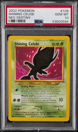 2002 POKEMON NEO DESTINY #106 SHINING CELEBI PSA 10 - Image 1