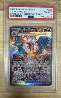 2023 Pokemon OBF EN-OBSIDIAN FLAMES CHARIZARD EX #223 SPECIAL ART RARE PSA 8 - Image 1