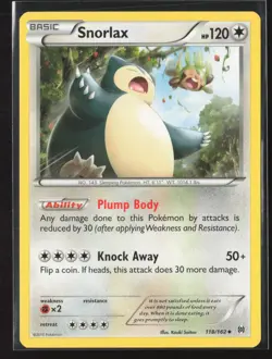 Snorlax 118/162 Uncommon BREAKthrough Pokemon Near Mint - Image 1