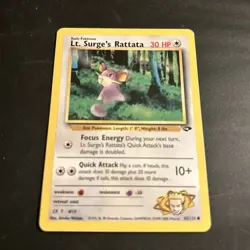 Pokemon TCG Lt. Surge's Rattata Gym Challenge 85/132 Regular Unlimited Common MP - Image 1