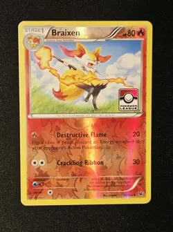 Braixen 12/124 Reverse Holo Stamped Pokemon League & Championship Promo 2016 TCG - Image 1