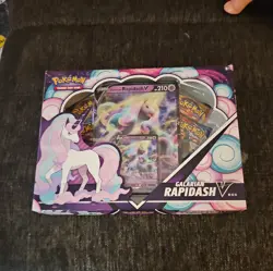 Pokemon TCG Galarian Rapidash V Collection Box 4 Booster Packs NEW - Image 1