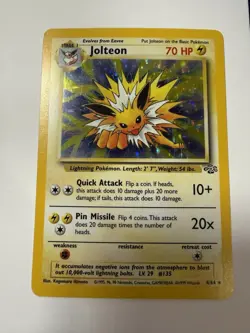 Pokemon TCG Jolteon Jungle 04/64 Holo Rare Unlimited 70 HP 1999 English Himeno - Image 1