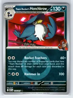 Team Rocket's Honchkrow (Energy Symbol Pattern) 127/217 Pokemon Reverse Holo NM - Image 1
