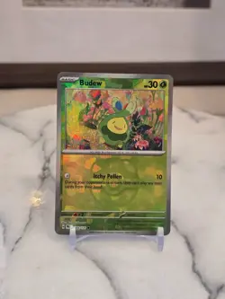 Pokemon TCG Budew (Master Ball Pattern) 004/131 Sv: Prismatic Evolutions Holo NM - Image 1