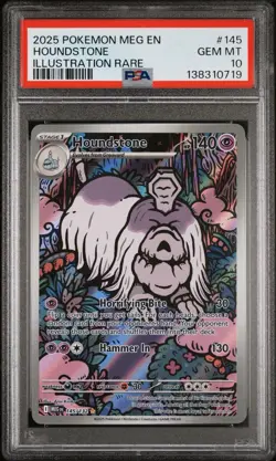 2025 POKEMON MEG EN-MEGA EVOLUTION ILLUSTRATION RARE #145 HOUNDSTONE PSA 10 - Image 1