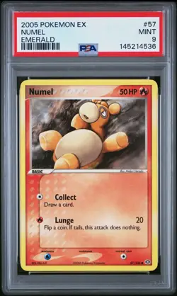 Pokemon 2005 EX Emerald #57 Numel PSA 9 MINT - Image 1